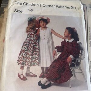 THE CHILDREN'S CORNER #211 -MICHELLE SIZE 5-6 Dress And Hat Cut Complete